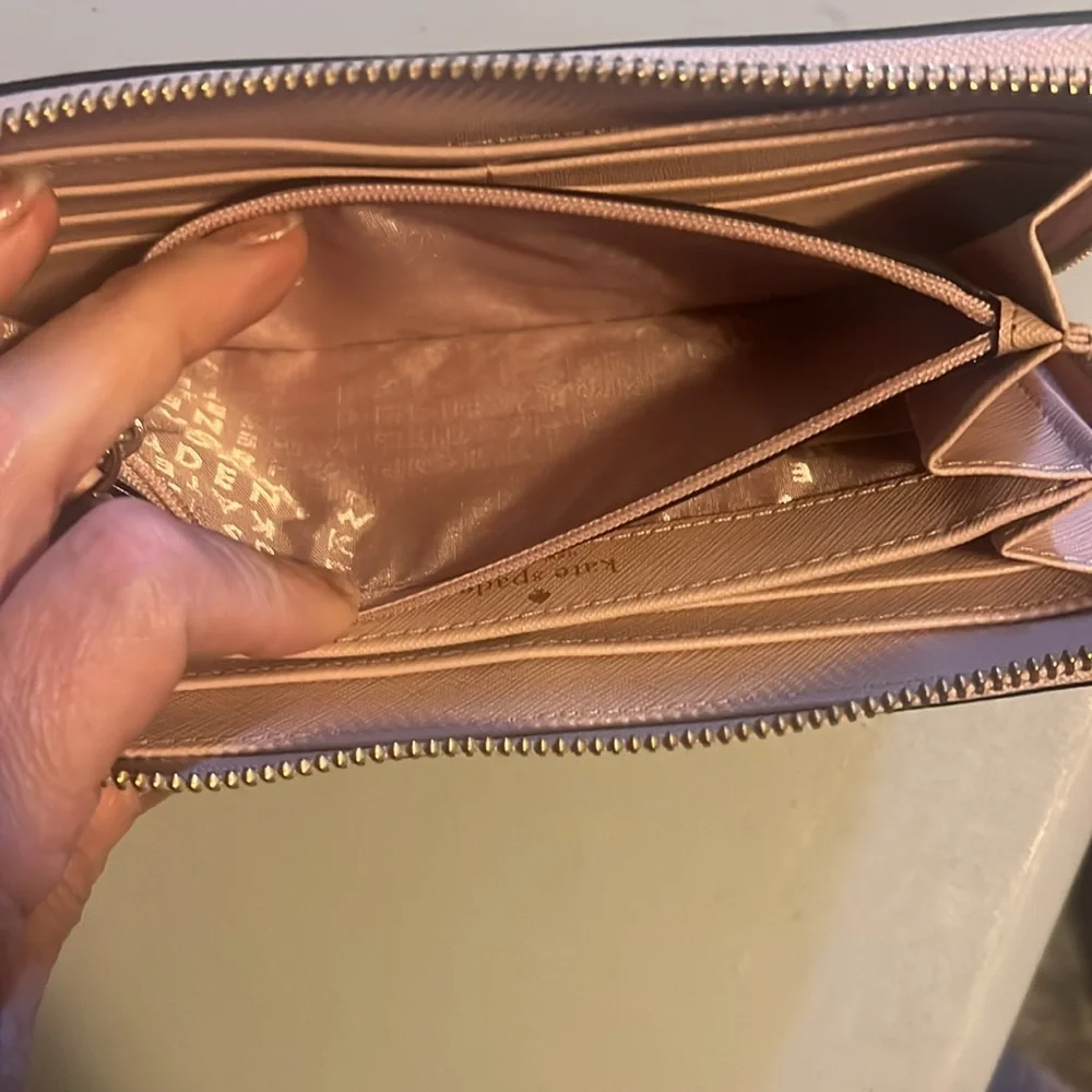 Kate Spade Light Pink Saffiano Leather Continental Wallet W/ Gold Hardware - Picture 7 of 8